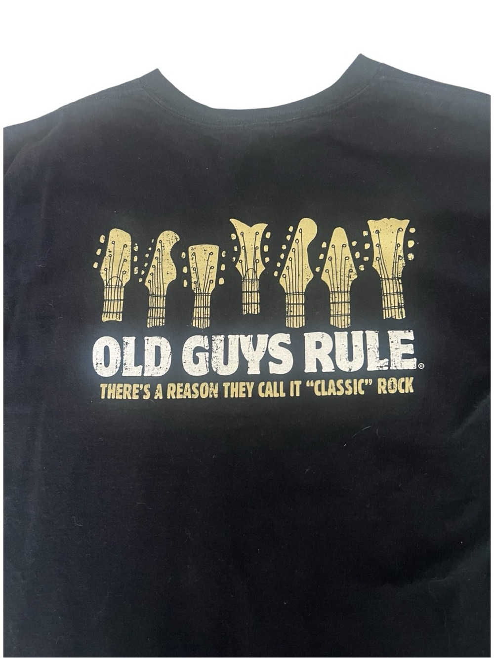 Old Guys Rule Black Classic Rock Graphic T-Shirt size L